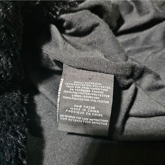 STEVE MADDEN Charcoal Heather Faux Fur Fleece‎ Button-Up Coat - Size XL - Picture 8 of 8